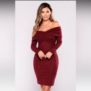 Burgandy sweater dress